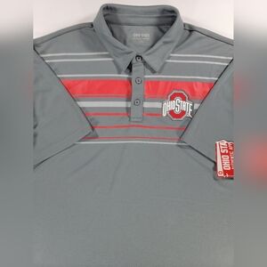 NEW Ohio State Authentic Apparel Polo Shirt Mens XL Gray University Football OSU